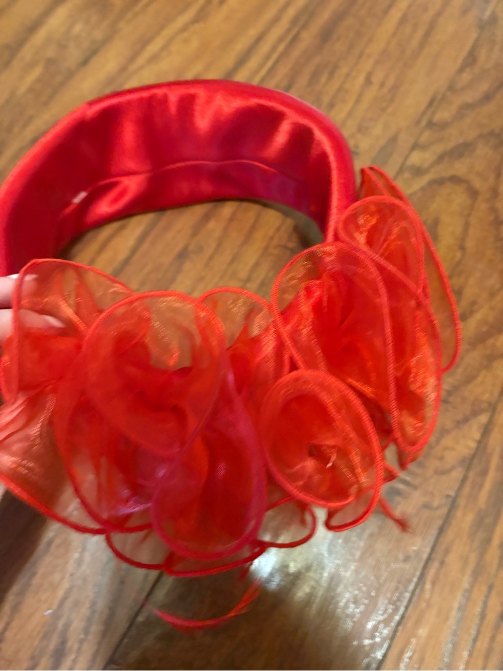 Red Ruffled headband vintage - Picture 4 of 8